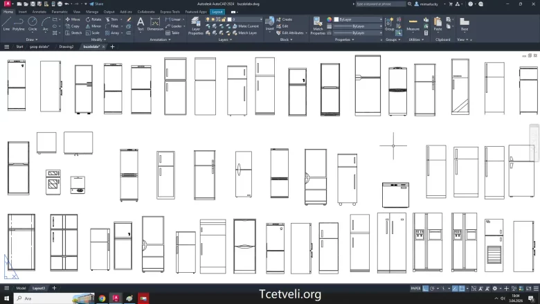 buzdolabı dwg, fridge cad blocks