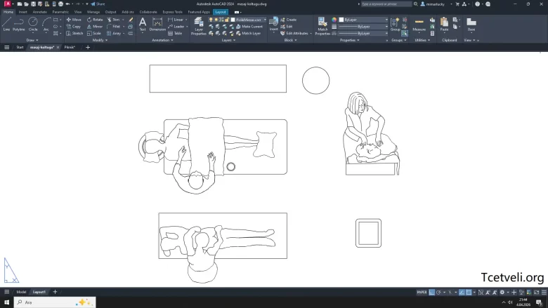 masaj koltugu dwg, Massage Chair cad blocks